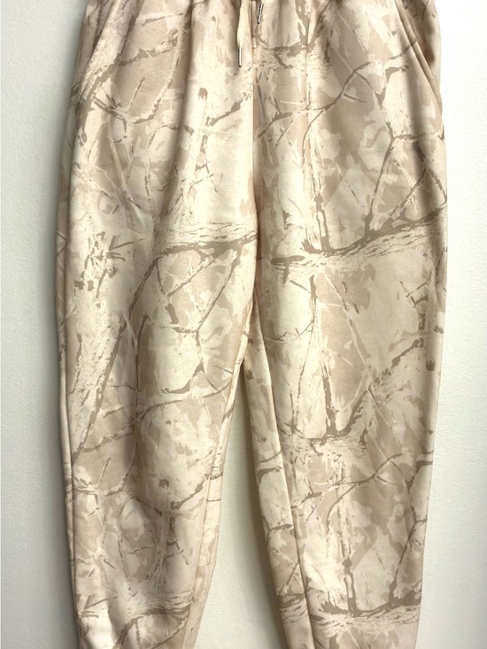 Athelex Pants - Women's Beige Marble-Print Jogger Pants